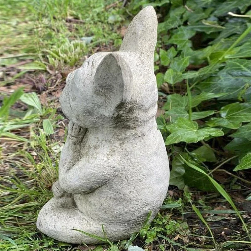 Estatua Bulldog Francés resina yoga meditación zen decoración jardín - imagen 2