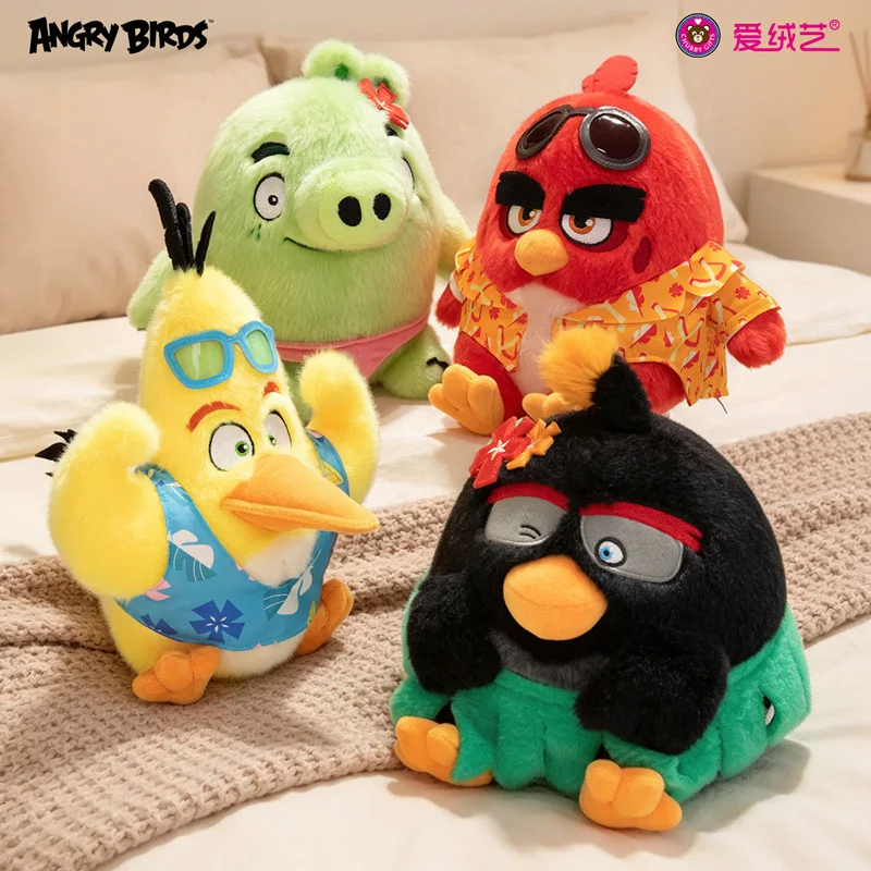 Angry Birds Plush Toy Soft Stuffed Animal Assorted Characters Red Yellow Blue Green Pig Bird Monkey Duck for Kids And Fans EYMM