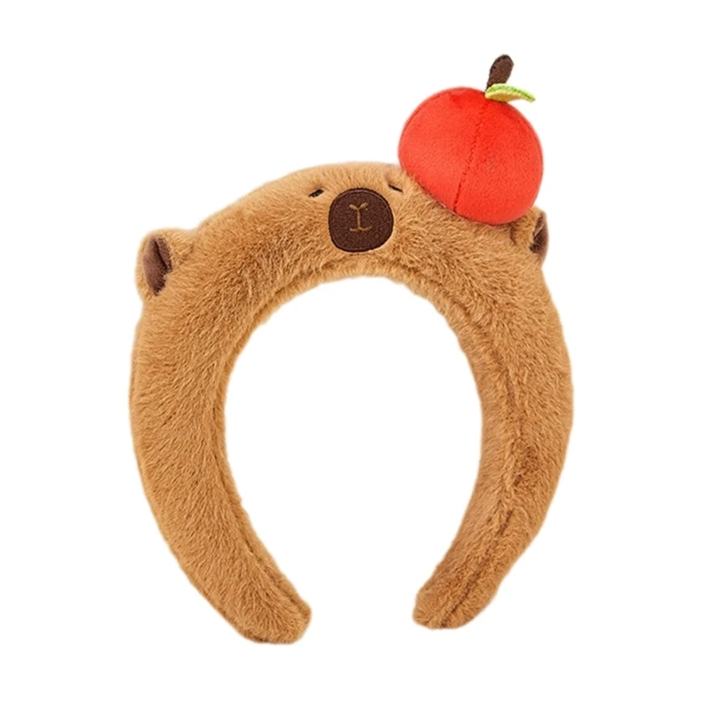 Teenager Cartoon Capybara Form Stirnband Erwachsene Plüsch Kopfbedeckung für Make-up Waschen Gesicht Sport Stirnband Anti Haar