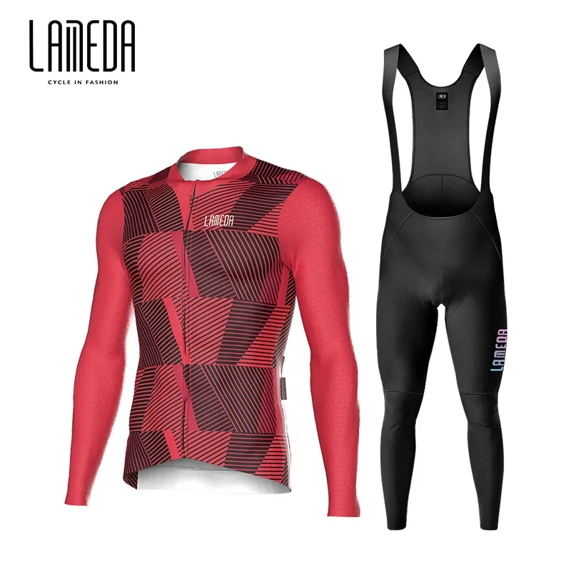 

LAMEDA New Cycling Jersey Set For Men Professional Bike Long Sleeve Clothing Spring Summer Bicycle Top Suit MTB Road Apparel