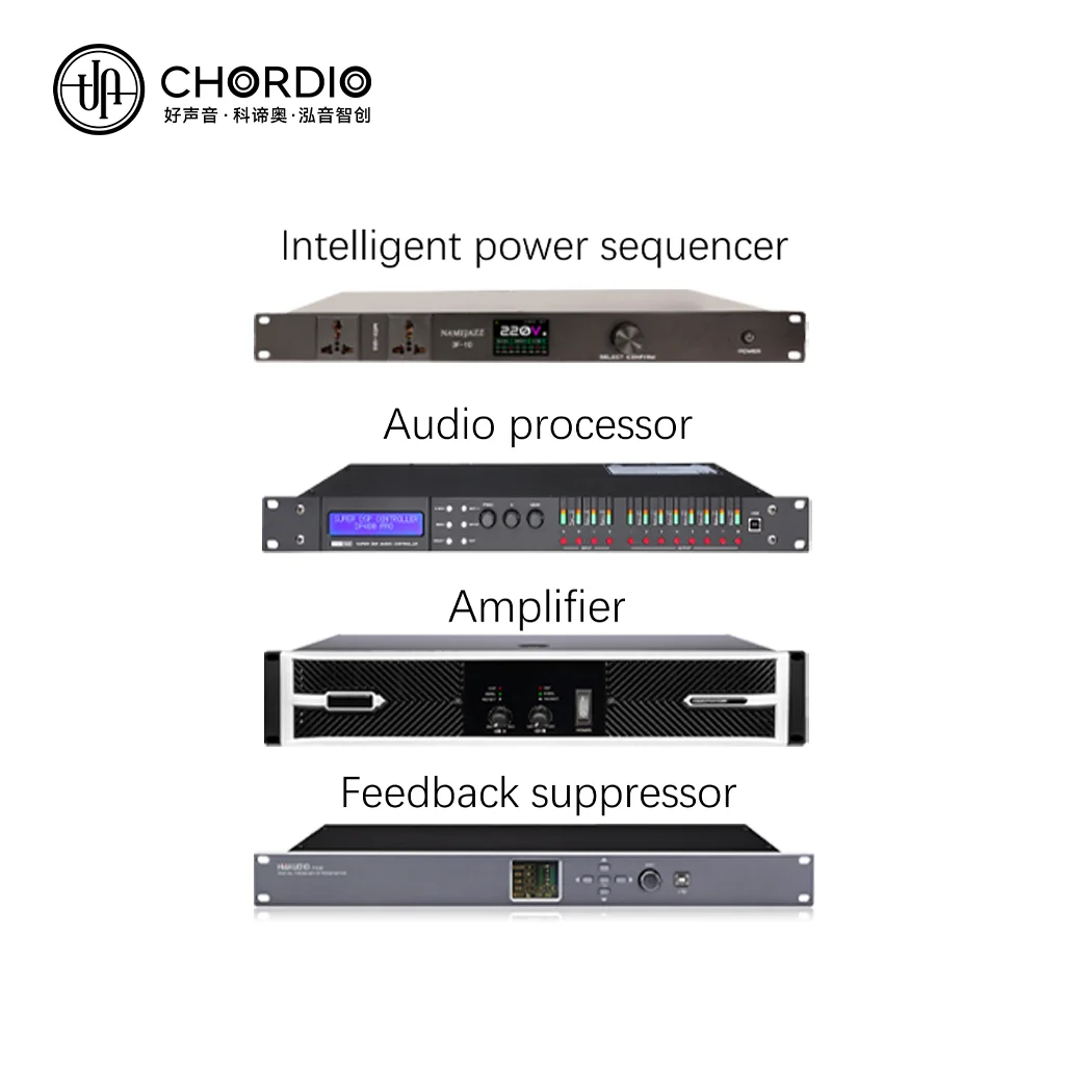 CHORDIO Professional DJ Speakers Wireless Handle Microphone 8 Way Mixer Console Multi-Function Hall System For Parties Passive