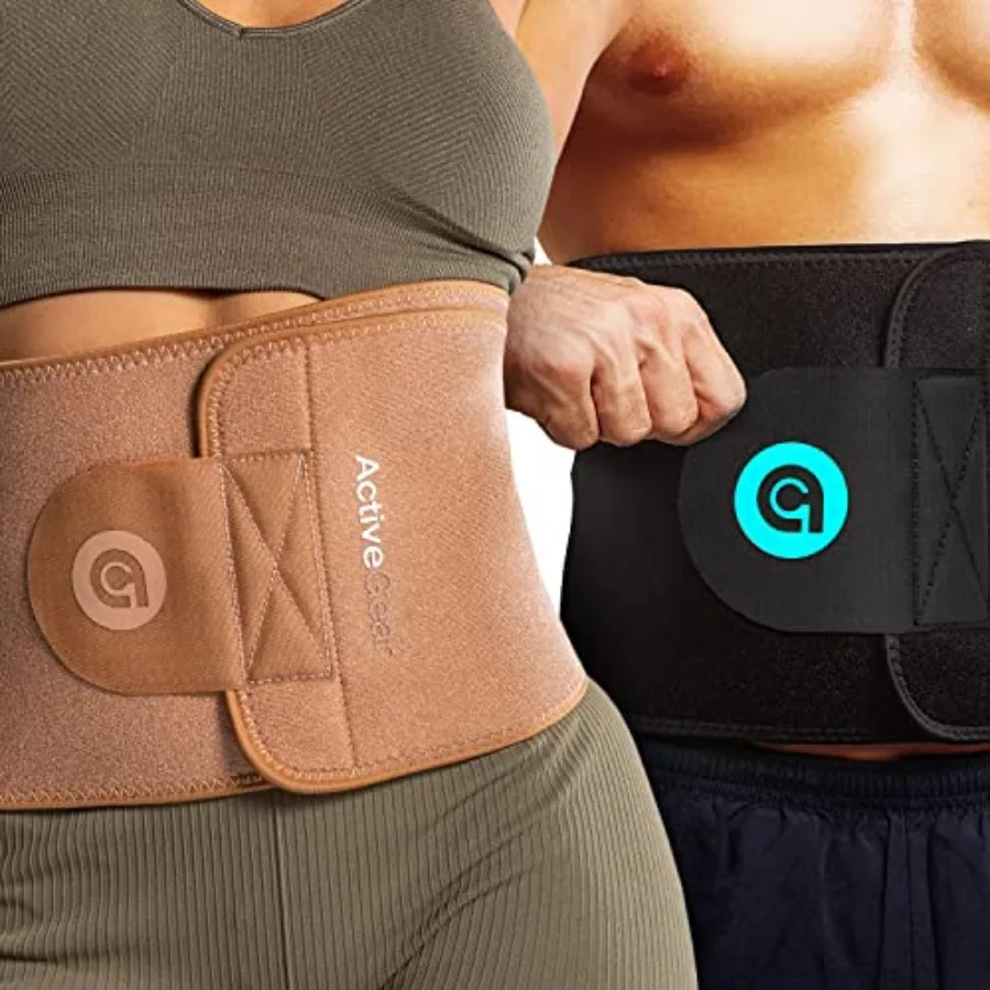 

ActiveGear Waist Trimmer Belt Bundle for Men and Women Sweat Band Waist Trainer Belt for a Toned Look - Reinforced Trim and Dou