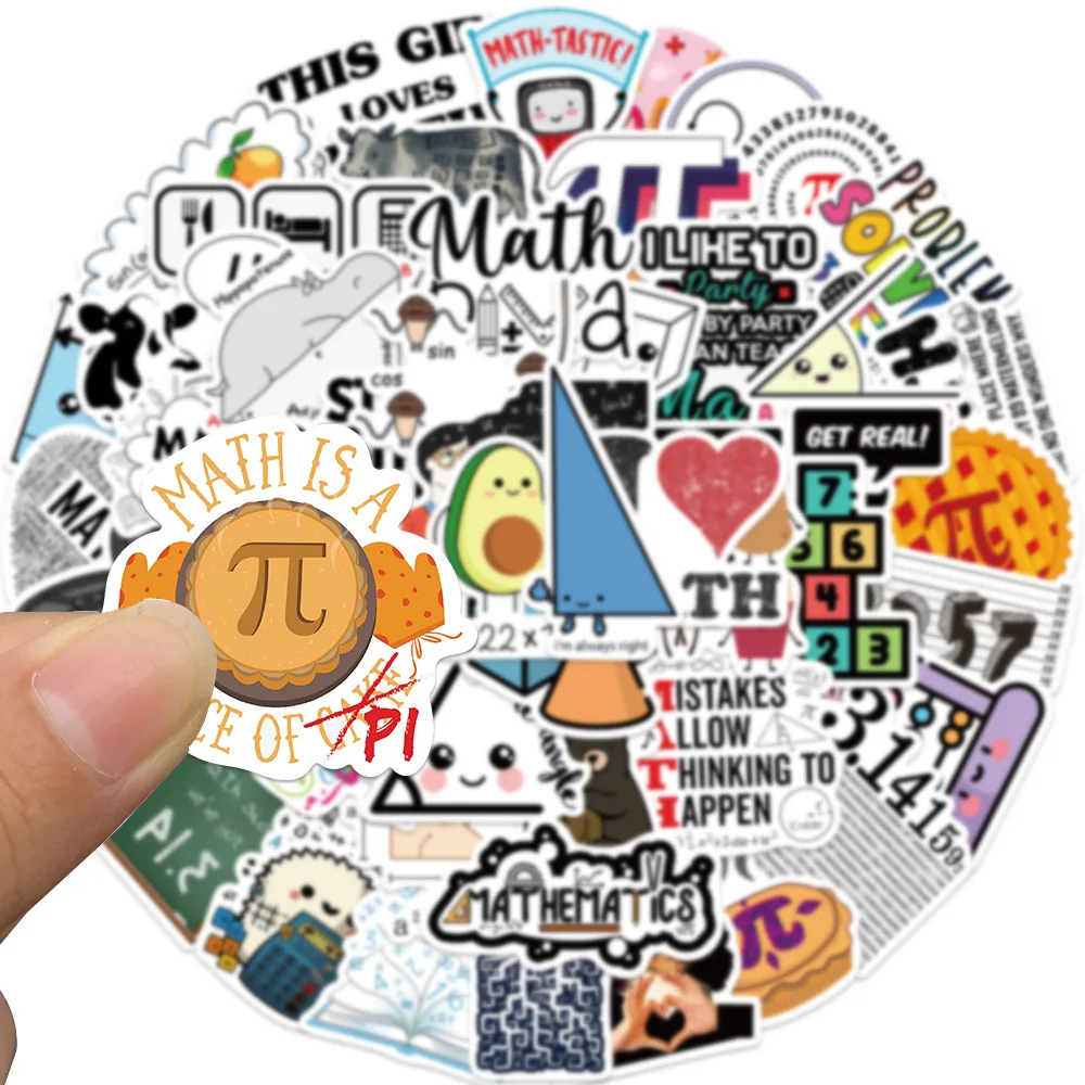 50 قطعة من ملصقات الكتابة على الجدران ذات الصيغة الرياضية وزجاجة المياه والكمبيوتر المحمول والهاتف والدراجة وحقيبة الأمتعة ولوح التزلج للأطفال والكبار #5