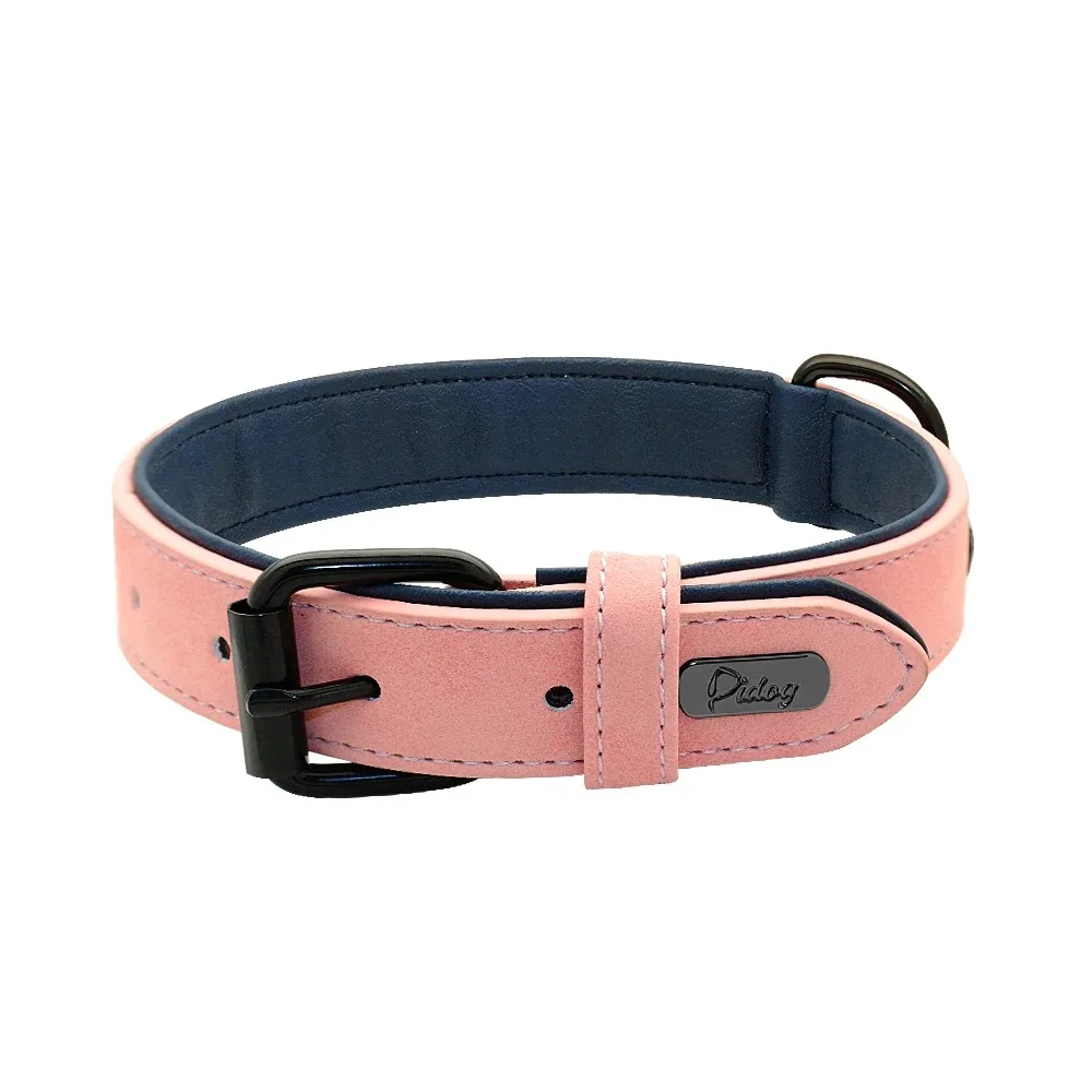 Personalisierte individuelle Hundehalsbänder aus Leder mit Namens-ID-Tags für kleine/mittlere/große Hunde: Einzigartige Haustierzubehör für Pitbull, Bulldogge und Beagle – Detail 13