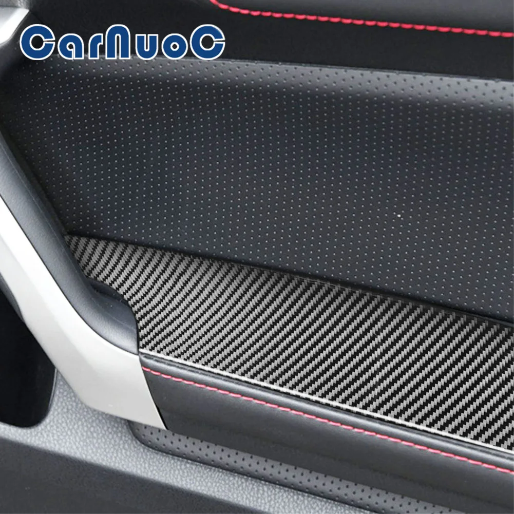 

Car Carbon Fiber Stickers Door Armrest Panel Decorative Accessories For Toyota 86 Subaru BRZ 2016-2020 Auto Interior Cover Trim