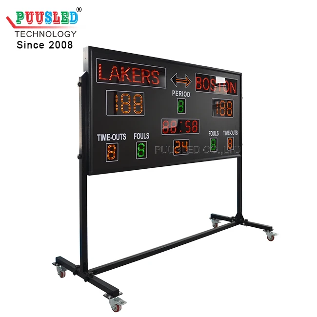 Placar de basquete sinalização digital portátil à prova d'água basquete com relógio de tiro