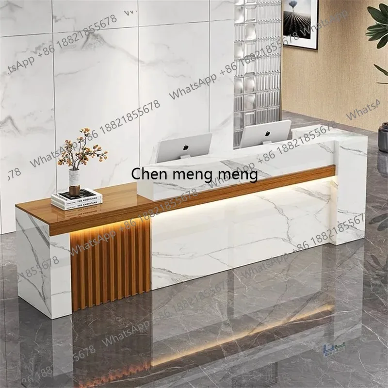 

Corner curved front desk beauty salon simple modern reception desks company hotel empfang theke kosmetik office furniture