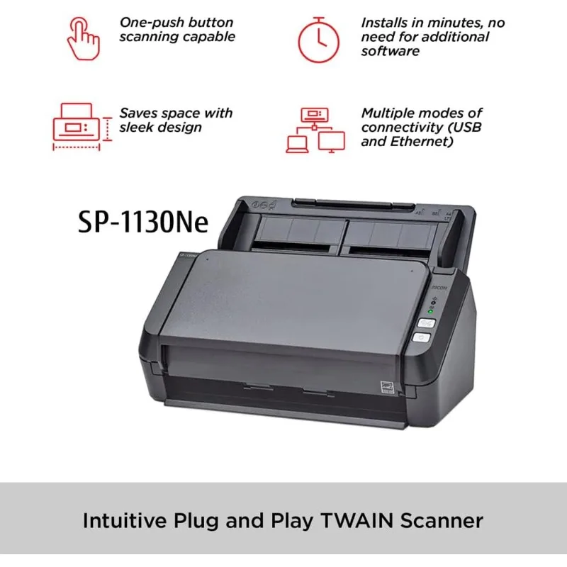 SP-1130Ne Easy-to-Use Color Duplex Document Scanner with Automatic Document Feeder (ADF) and Twain Driver