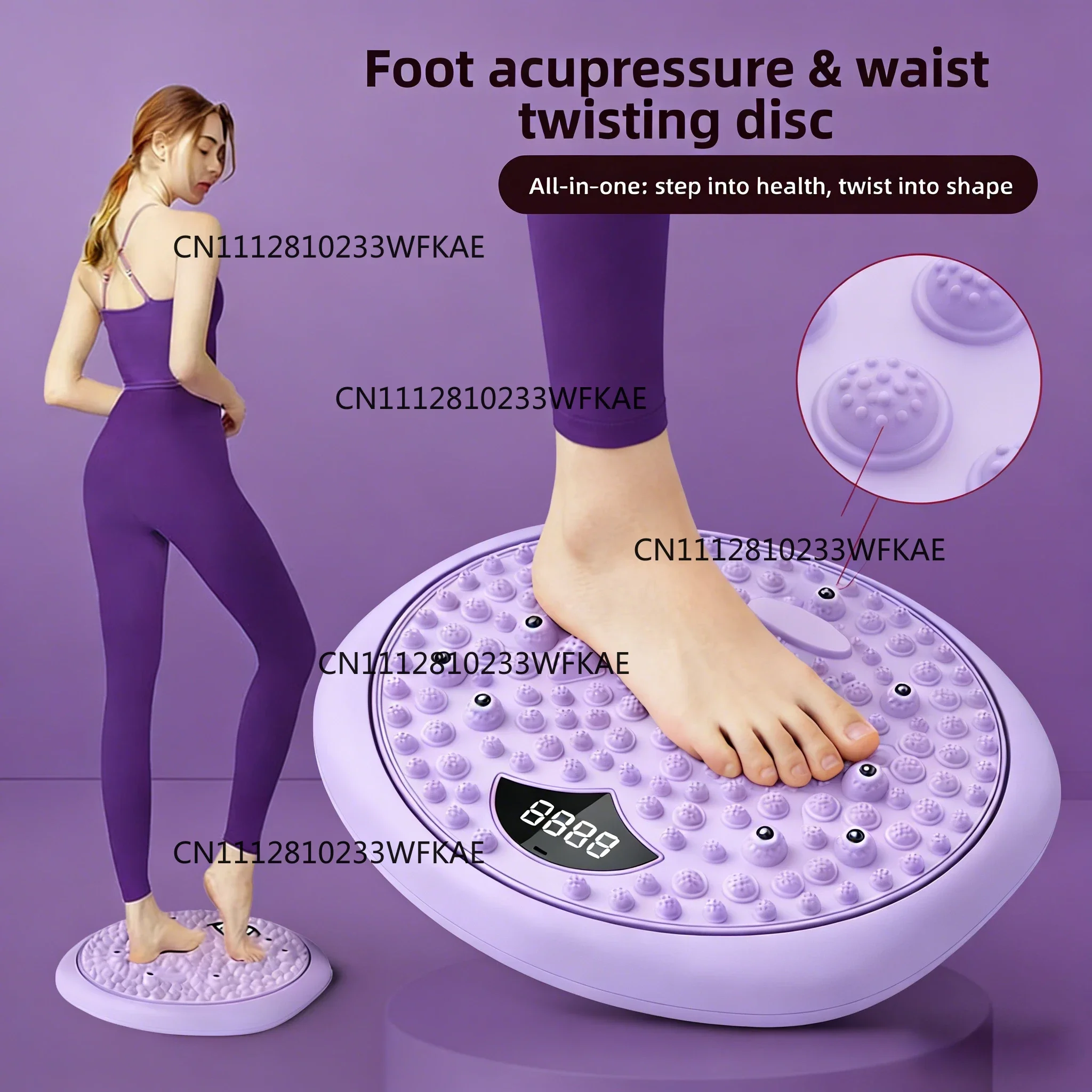 Digital Display Twisting Disc, Charging Magnetic Acupressure Pad Anti-slip Smart Counting Massage Body Shaping Device