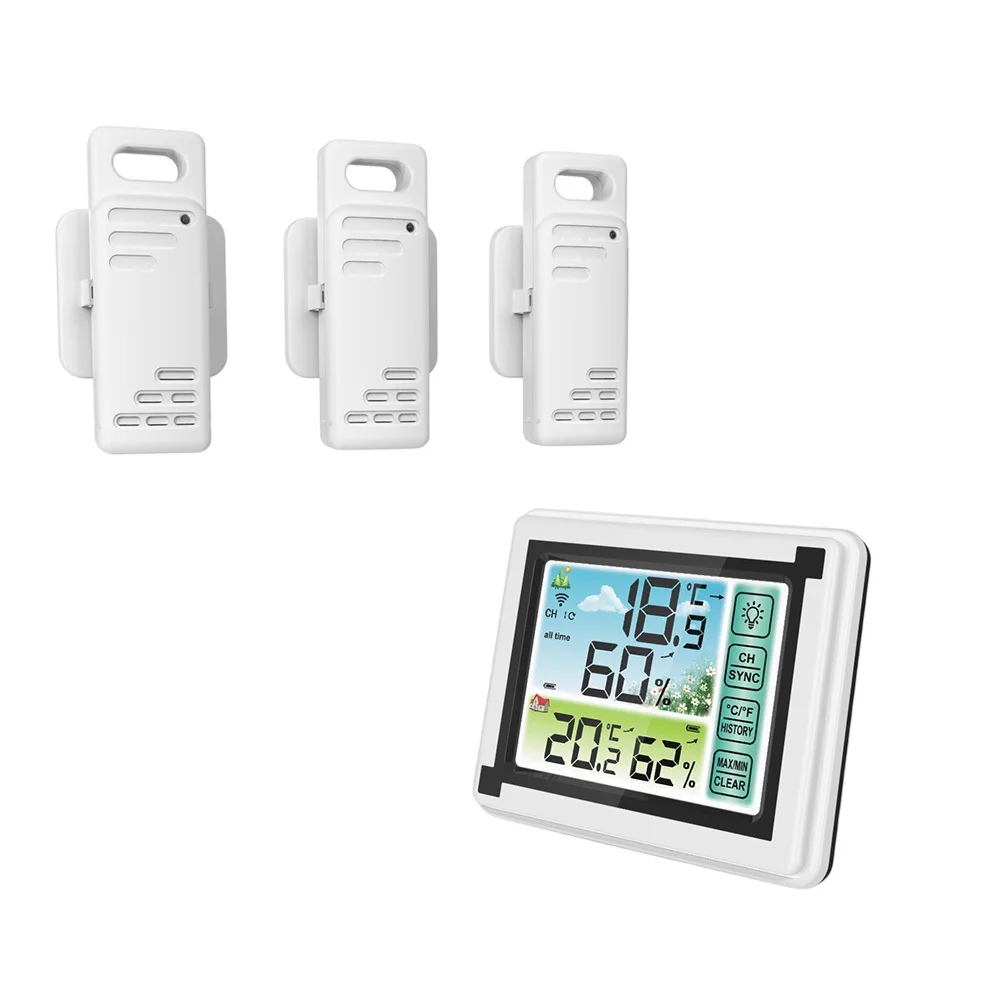 مراقبة الطقس المنزلي شاشة لمس ملونة 3 مستشعر مراقبة شاشة ملونة مراقبة الطقس تظهر كصورة