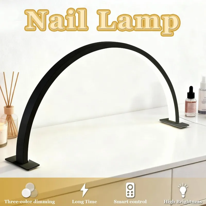 B03C-Aluminum Plastic LED Manicure Lamp-Tri-Color Dimmable,U-Shaped Desk Lamp For Beauty Salon Light For Nail, Tattoo, Crafting