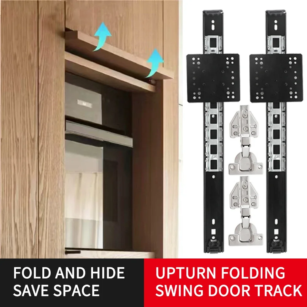 Black Concealed Pocket Door Slide Side Mount Plug-in Slide Rail Hardware Pocket Cabinet Sliding Hidden Swing Door Track
