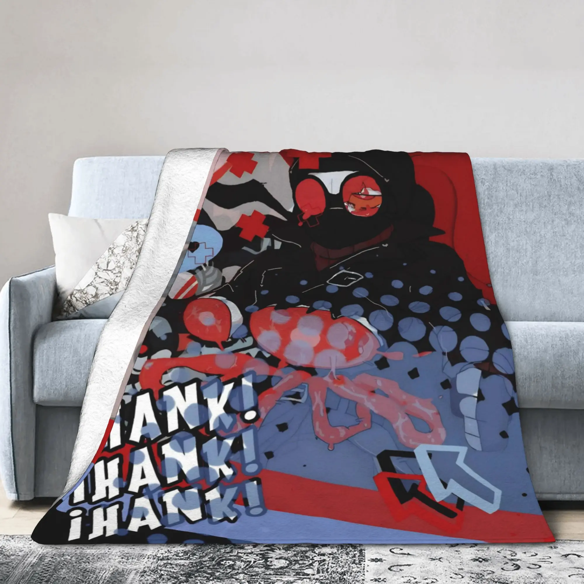 MADNESS COMBAT Hank Blanket Fleece  Cozy Lightweight Thin Throw Blankets for Sofa Plush Thin Quilt