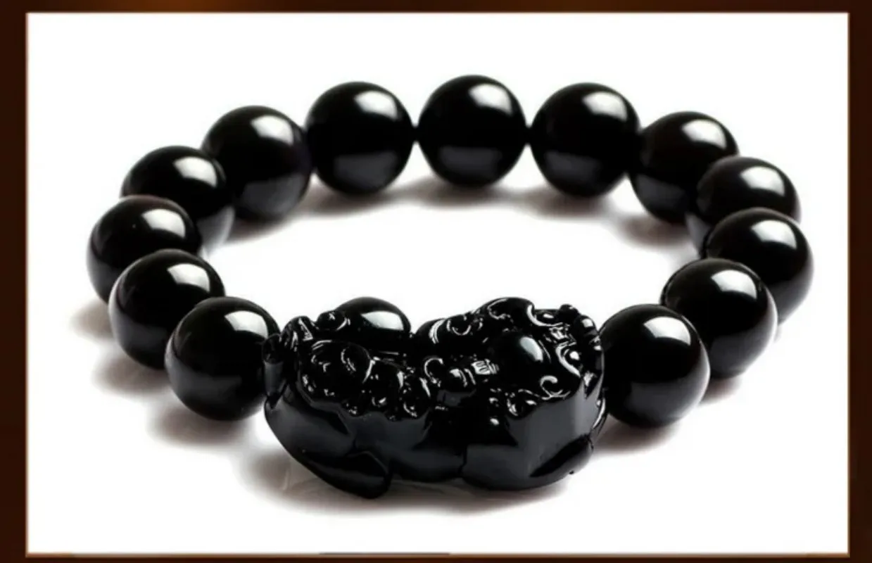 Natural Obsidian Bracelet Black Jades Stone Lucky Pixiu Bracelets Women Men Genuine Certified Jade Bangles Jewelry Accessories - Image 4