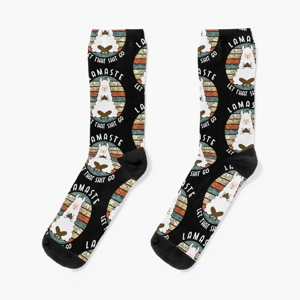 

Lamaste Llama Alpaca Yoga - Funny Meditation Socks anime Stockings compression Socks Ladies Men's