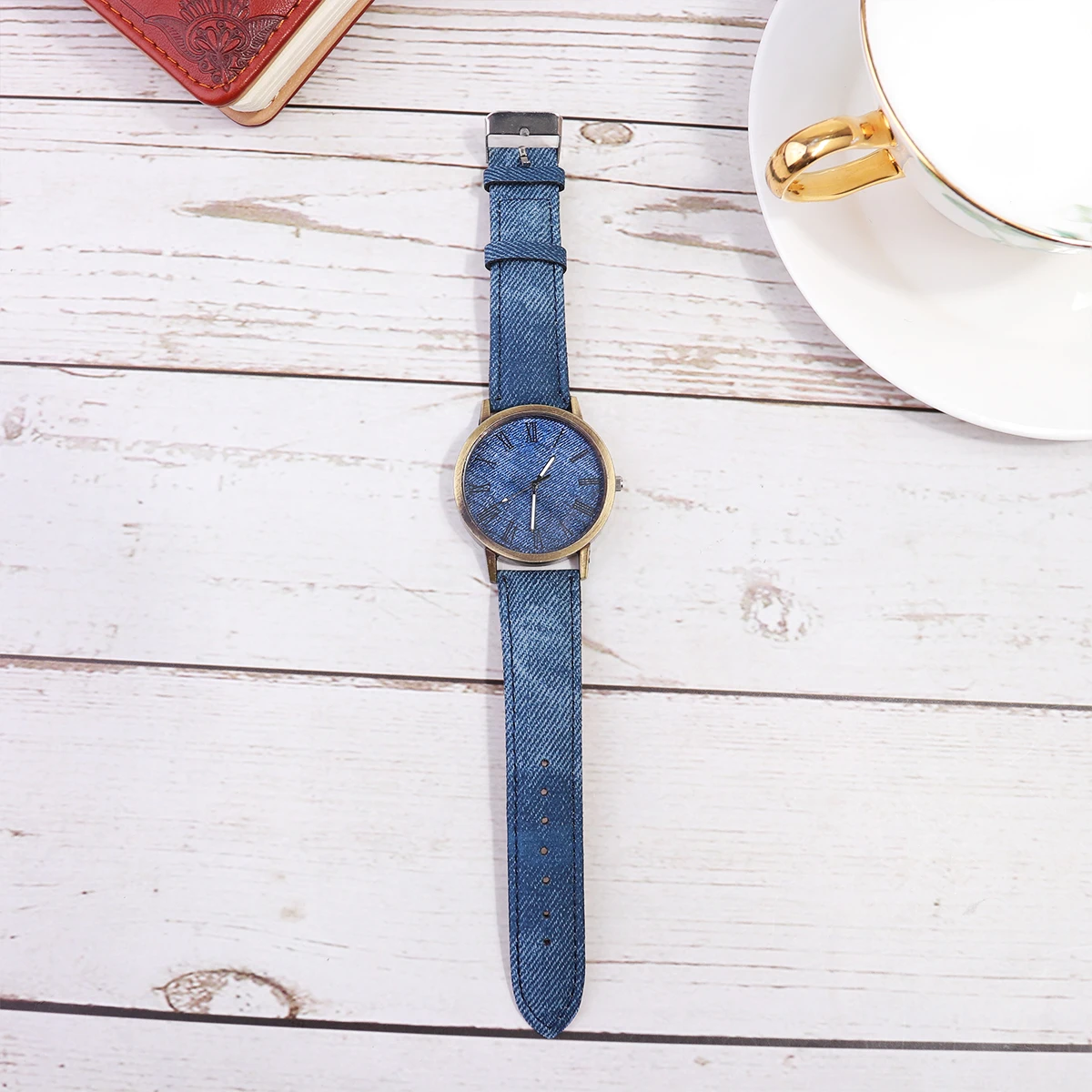 

Canvas Watch Fashion Wristwatch Delicate Quartz Watch Navy Silent Elegant Durable Gift For Students Friends Daily Wear