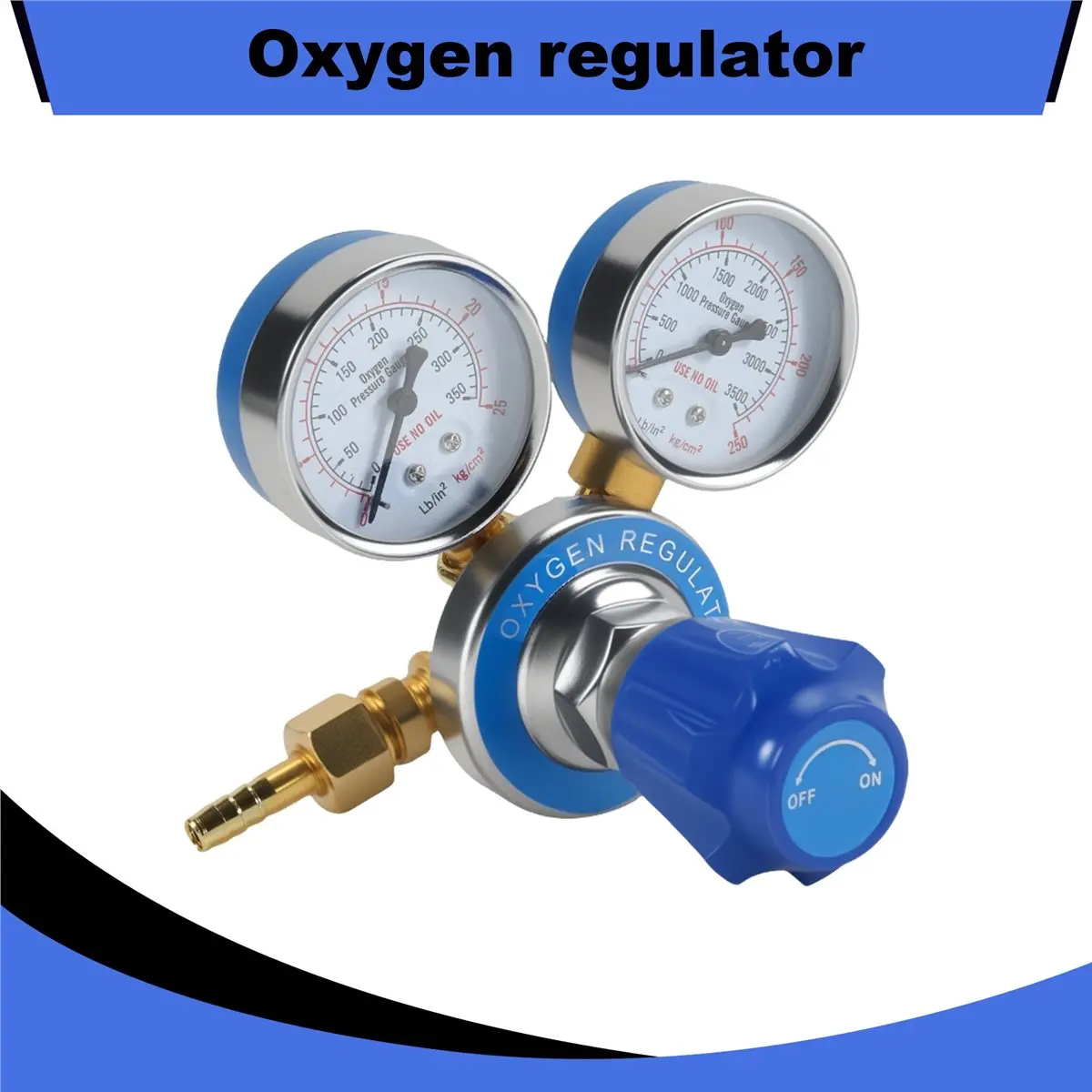 ABLG & Oxygen Gas Bottle Regulators O2 Reducing Pressure Inhaler Double Gauge Regulator Oxygen Tank Regulator