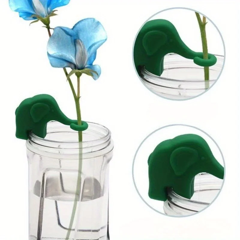 1 szt. Nowy Produkt Urocza Podpórka do Roślin w Kształcie Słonia, Uchwyt Mocujący do Roślin, Silikonowa Podpórka Mocująca