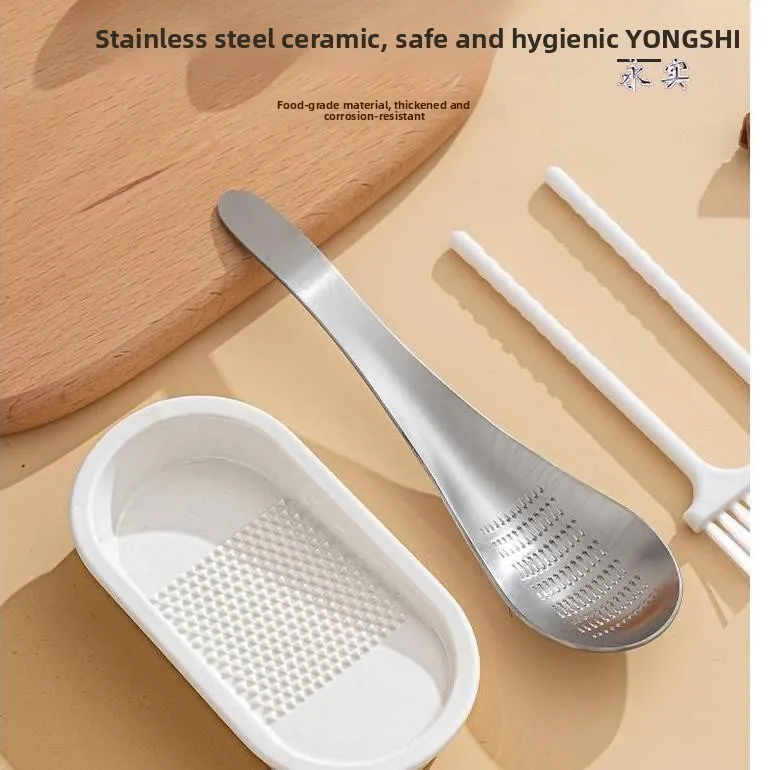 Manual Ceramic Ginger And Garlic Grinder Stone Kitchen Tool for Grinding Paste Home Use Utility for Cooking And Baking