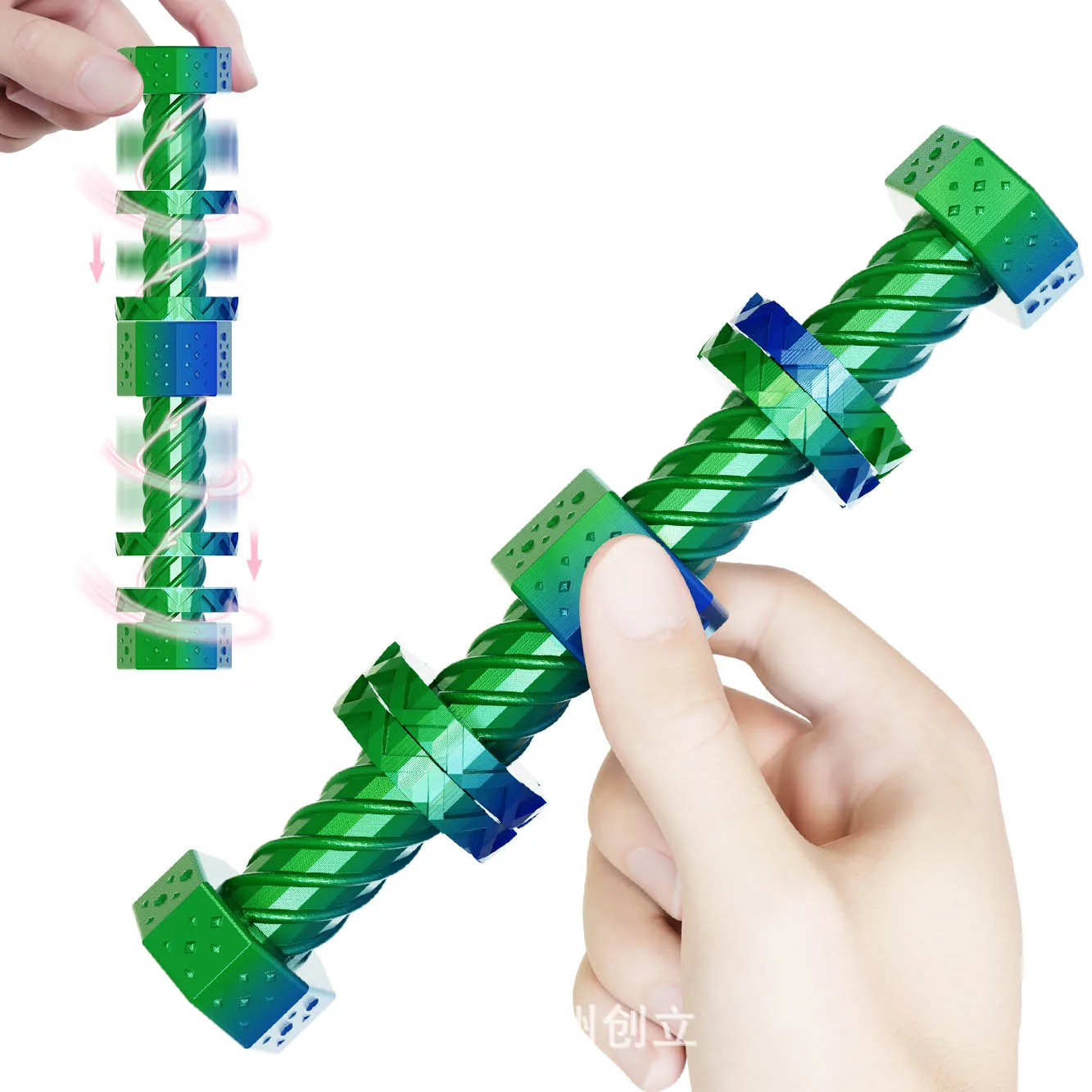 3D Gedrukt Dual Head Schroef Spinning Vingertop Speelgoed Leuke Spiraal Voor Kinderen Volwassen Stress Relief Speelgoed Hand Spinning ADHD Autisme Fidget