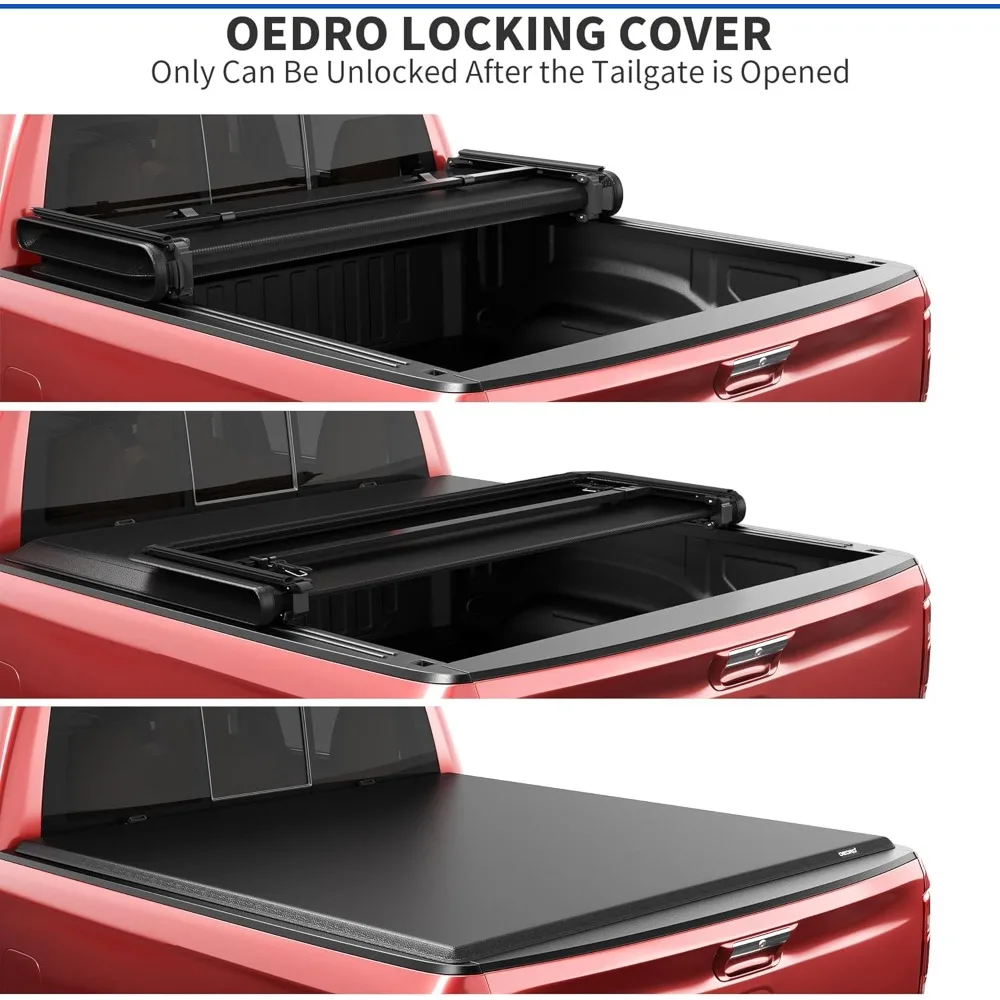 الملحقات الخارجية غطاء تونيو ناعم ثلاثي الطي لسيارة تشيفي سيلفرادو جي إم سي سييرا 1500 بطول 5.8 قدم