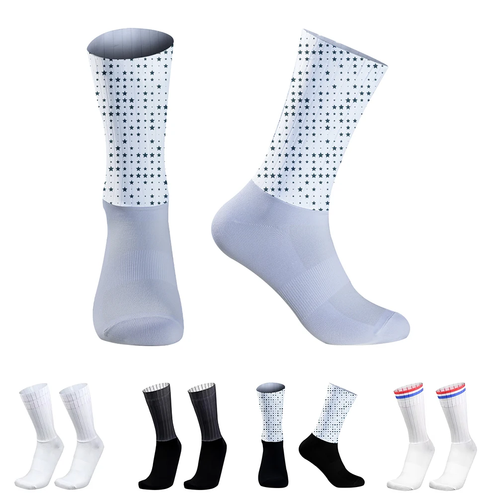 

2024 New Bicycle Sport Running Bike Socks Anti Slip Silicone Summer Aero Socks Cycling Socks