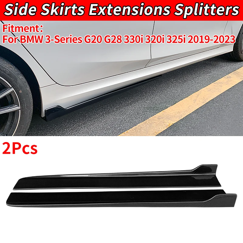 For BMW 3-Series G20 G28 330i 320i 325i 2019-2023 Car Side Skirt Extension Splitter Winglet Side Wing Bumper Lip Accessories ABS