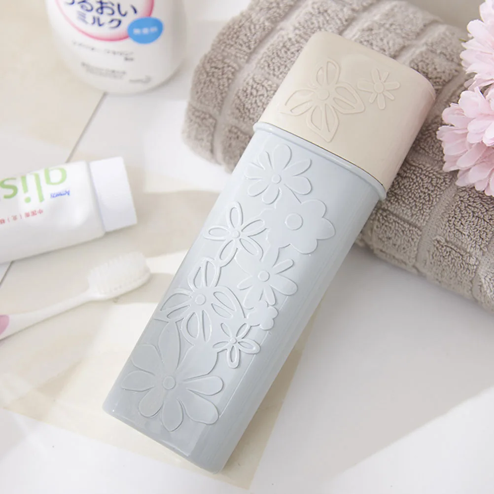 

Toothbrush Case Oval Plastic Container for Travel Lightweight Portable Storage Box Holder Toothbrush Box Traveling Carved