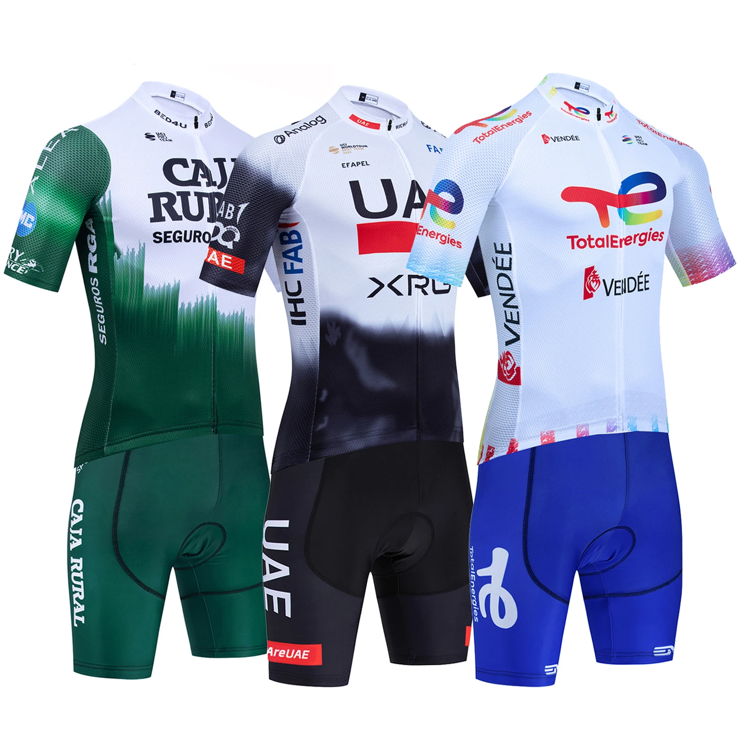 

White Total Team Cycling Maillot UAE Jersey Shorts Men Women Ciclismo Road Bicycle Jersey Riding Bike T-shirt Pants Clothing