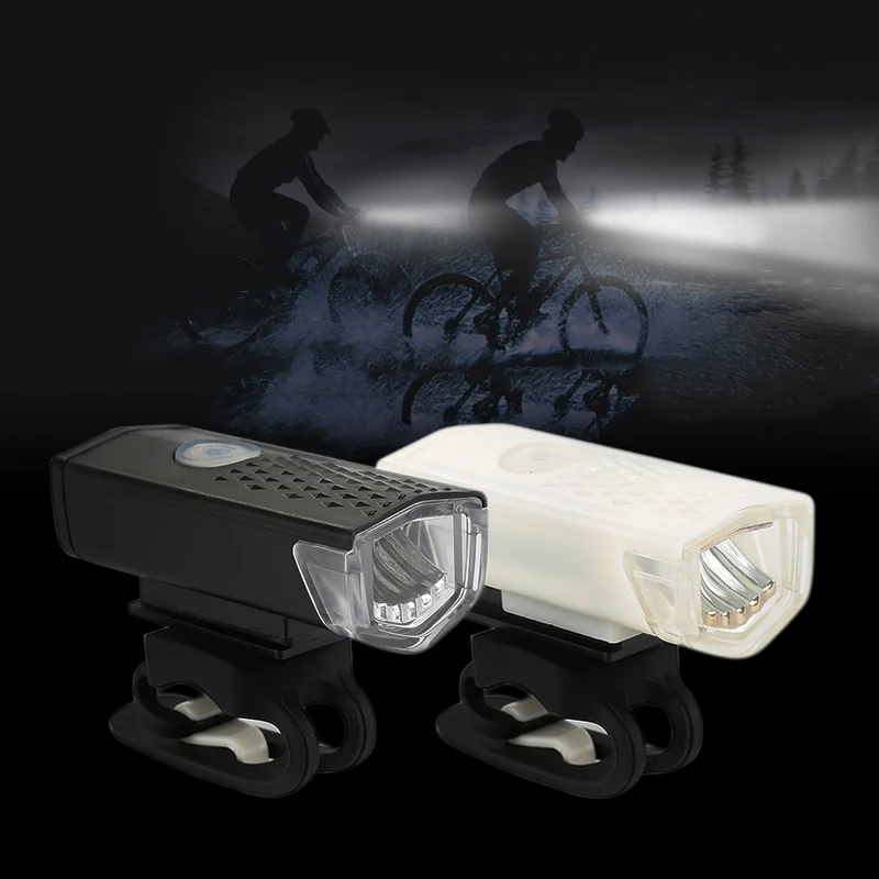 1Pcs Bicycle Light USB LED Rechargeable Set MTB Road Bike Front Back Headlight Lamp Flashlight Cycling Light Cycling Accessories