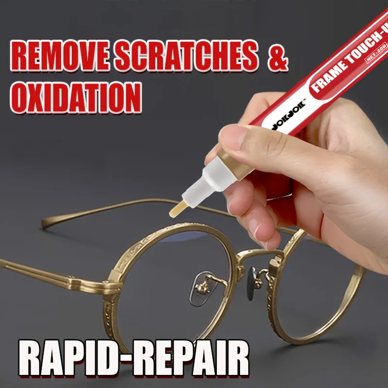 Eyeglass Frame Repair Pen, Scratch Fix for Peeling Paint & Oxidation, Waterproof Quick-Dry, Suitable for Silver Frames