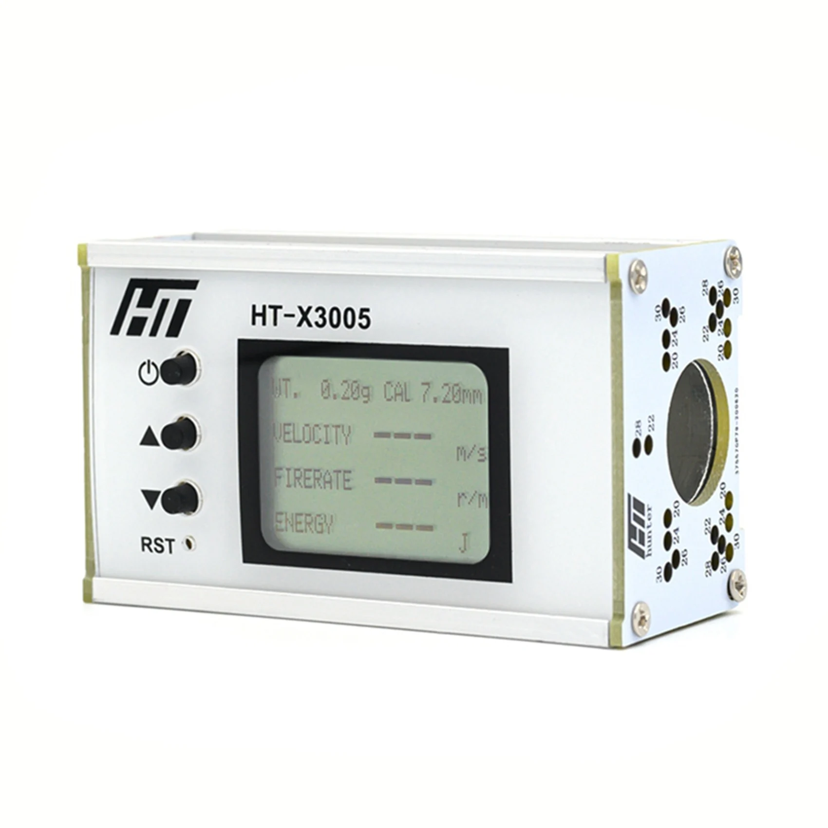 

2X HT-X3005 Измеритель скорости шариковой скорости, измерение энергии, хронограф, тестер скорости с подсветкой LCD-AT30