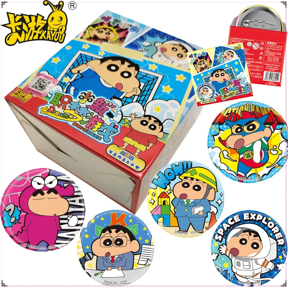 حقيقية كايو تلوين شين تشان صفيح شارة مستديرة الإبداعية عالية الجمالية DIY المطبوعة أنيمي الكرتون الطرفية دبابيس الهدايا