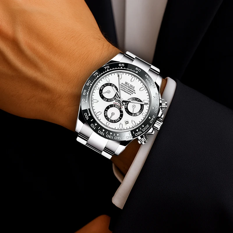 Men's Trendy Multifunctional Quartz Watch with Dot Display