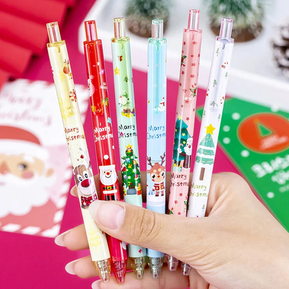 24 Pcs Christmas Gel Pen Prize Gifts Writing Pens Signature Cute for Girls Plastic