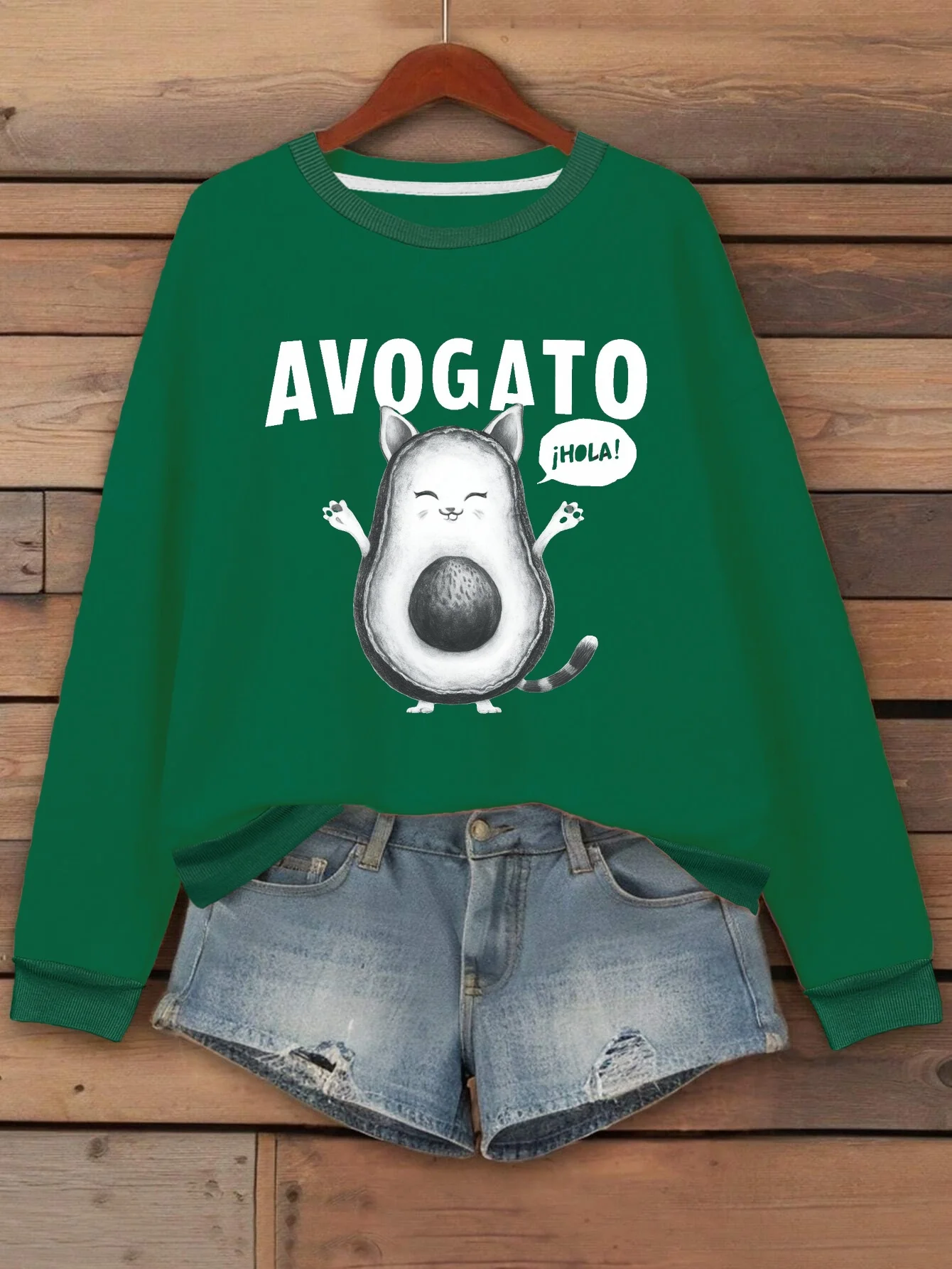 Avocado Avogate Women's Plus Size Graphic Sweatshirt - Cute Avocado Character & 