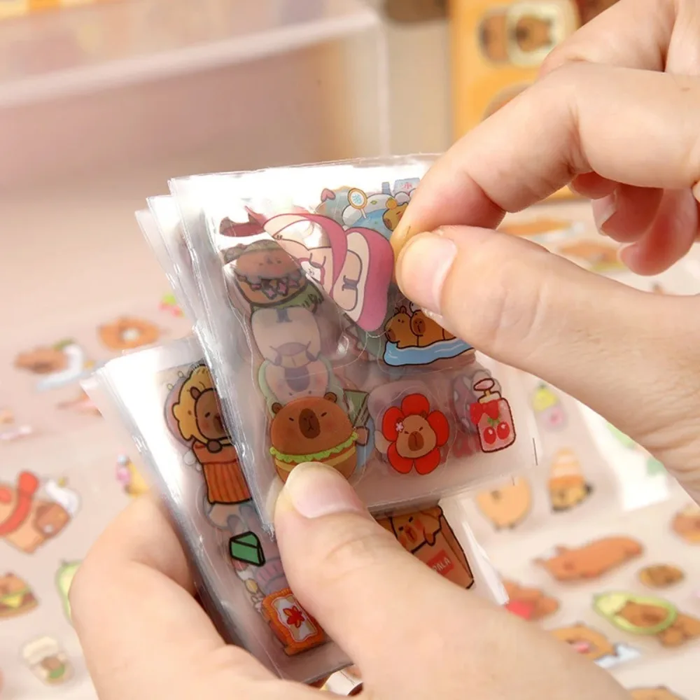 100PCS Cartoon Capybara Children Sticker Stationery DIY Mobile Phone Decoration Kid Toys Gifts Non-Repeating Water Cup Decal