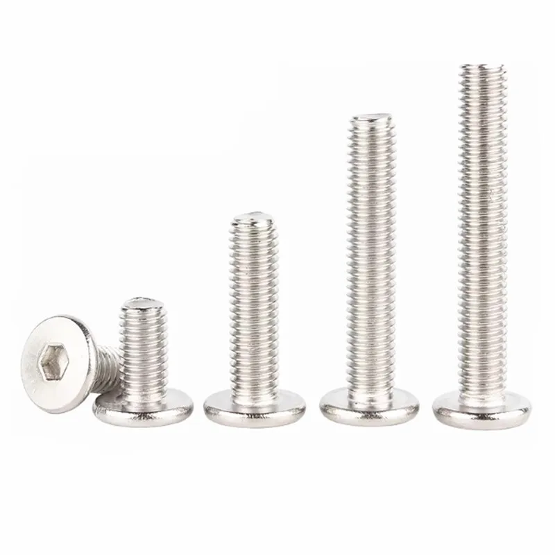 5-50X CM M1.6 M2 M2.5 M3 M4 M5 M6 M8 A2 304 Stainless Steel Hex Hexagon Socket Ultra Thin Super Flat Wafer Head Screw Bolt