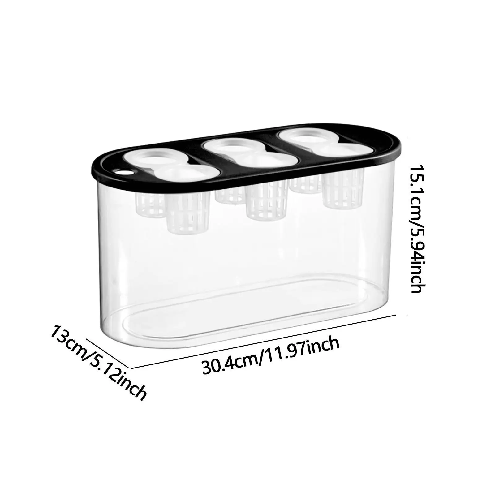 Hydroponic Grower Box Transparent Hydroponic Planting Box 6 Holes Practical Rectangular Planter Container for Home Vegetables