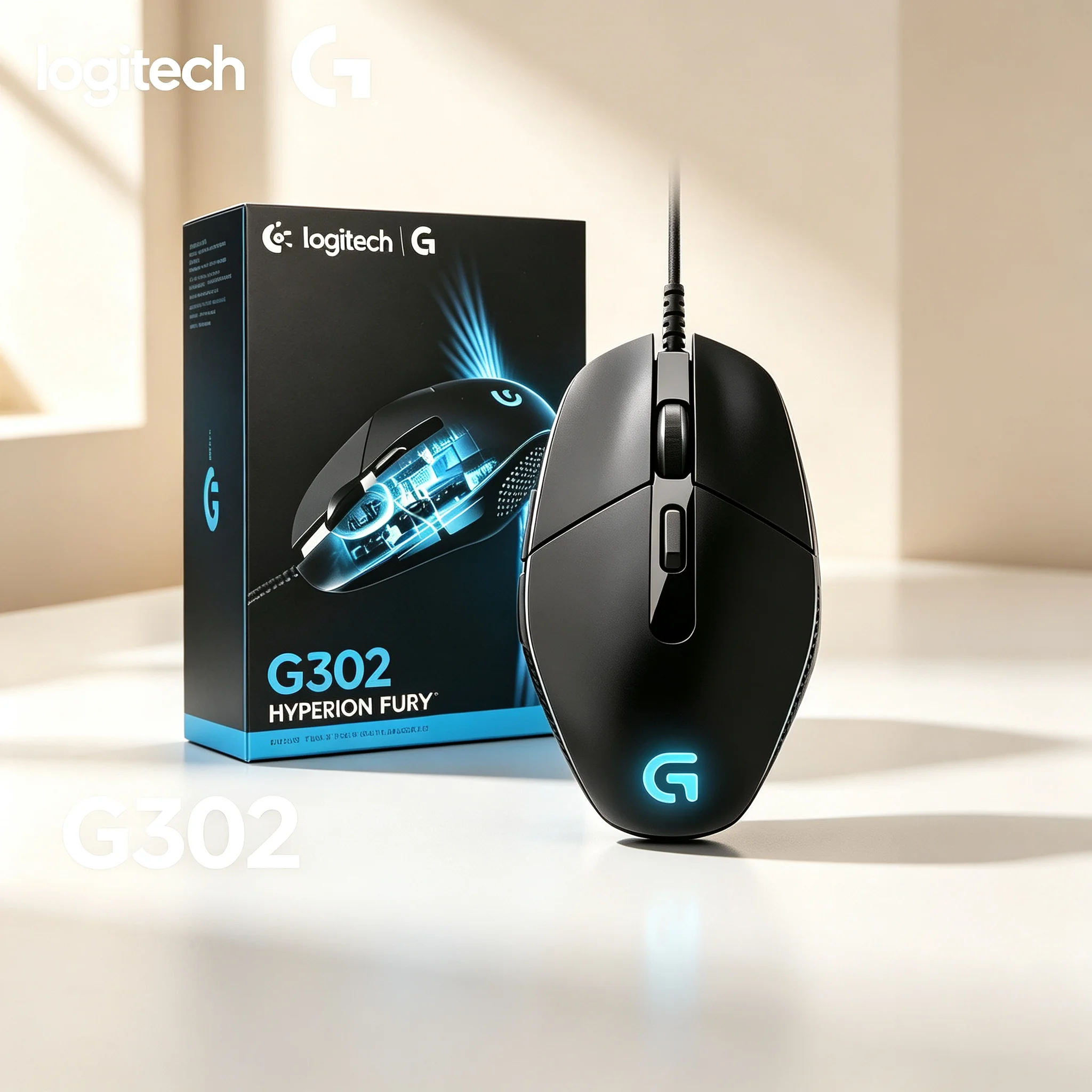 Logitech G302 Hyperion Fury Wired Mouse High‑Speed Tracking RGB Gaming Mice For PC Laptop Office Daily Work