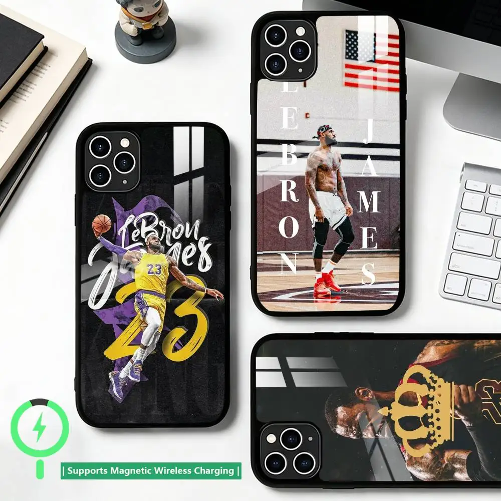 

Basketball Lebron J-James 23 Phone Case For iPhone17,16,15,14,13,12,11 Plus,Pro Compatible with magnetic wireless charging