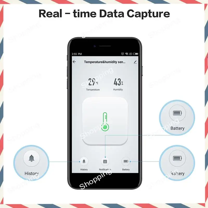 

M20K Wi-Fi Smart Zigbee Датчик температуры и влажности ЖК-экран Запись истории Умный дом Безопасность Пульт дистанционного управления