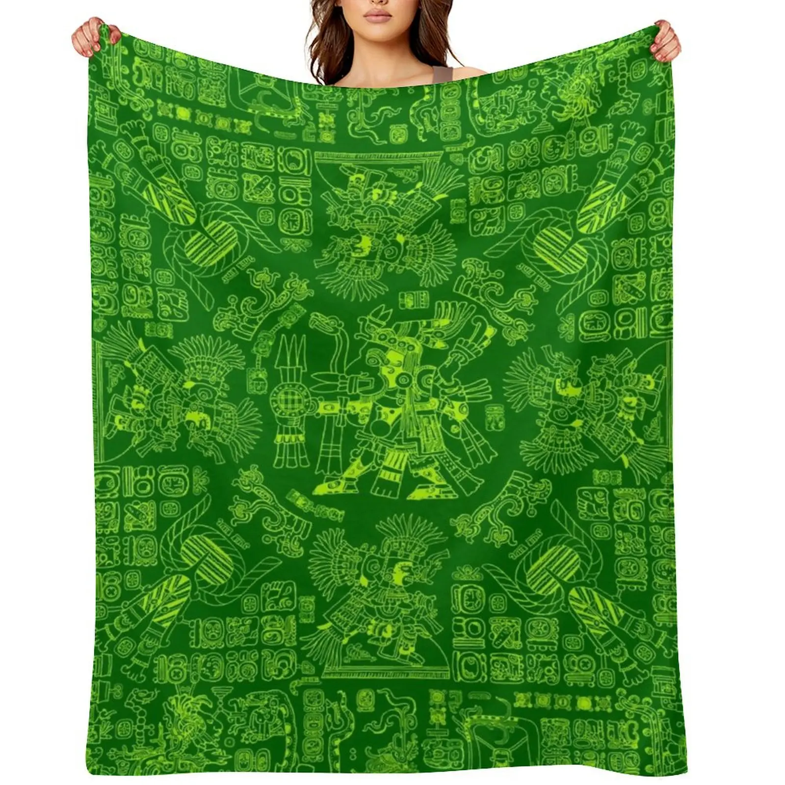 

Mayan Spring GREEN Throw Blanket Blankets For Bed sofa bed Furry Bed linens Blankets