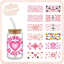 3D UV DTF Transfers Stickers 16oz Cup Wraps Love Valentine's Day Printed For DIY Glass Ceramic Metal