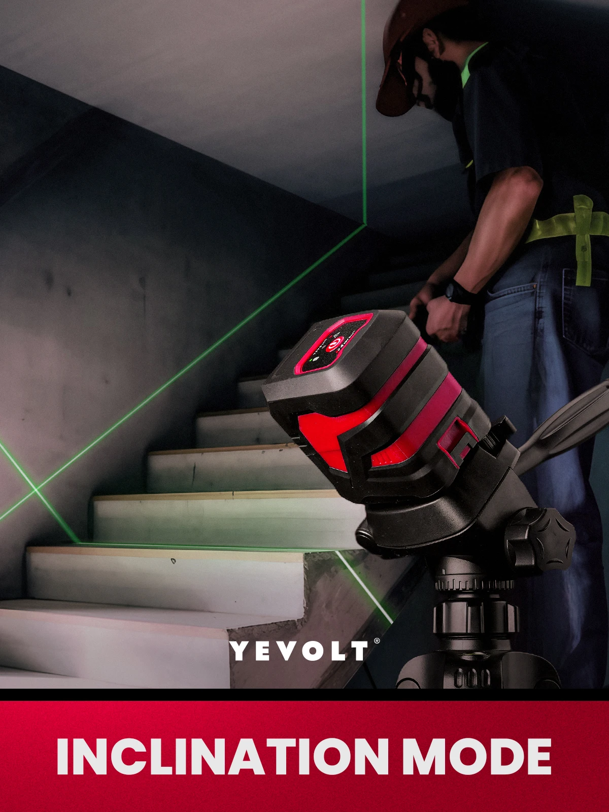 Imagem -06 - Yevolt-cross Line Green Laser Level Kit Suporte Magnético de Linhas Auto-nivelamento Alta Precisão Construção Ferramentas Noturnas Yvgll4xs2-l