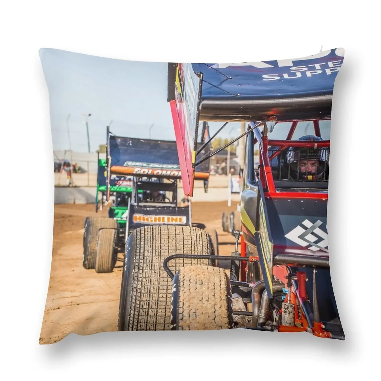 Sprintcars line up to race Throw Pillow Sofa Decorative Covers Cushion Covers For Living Room pillow