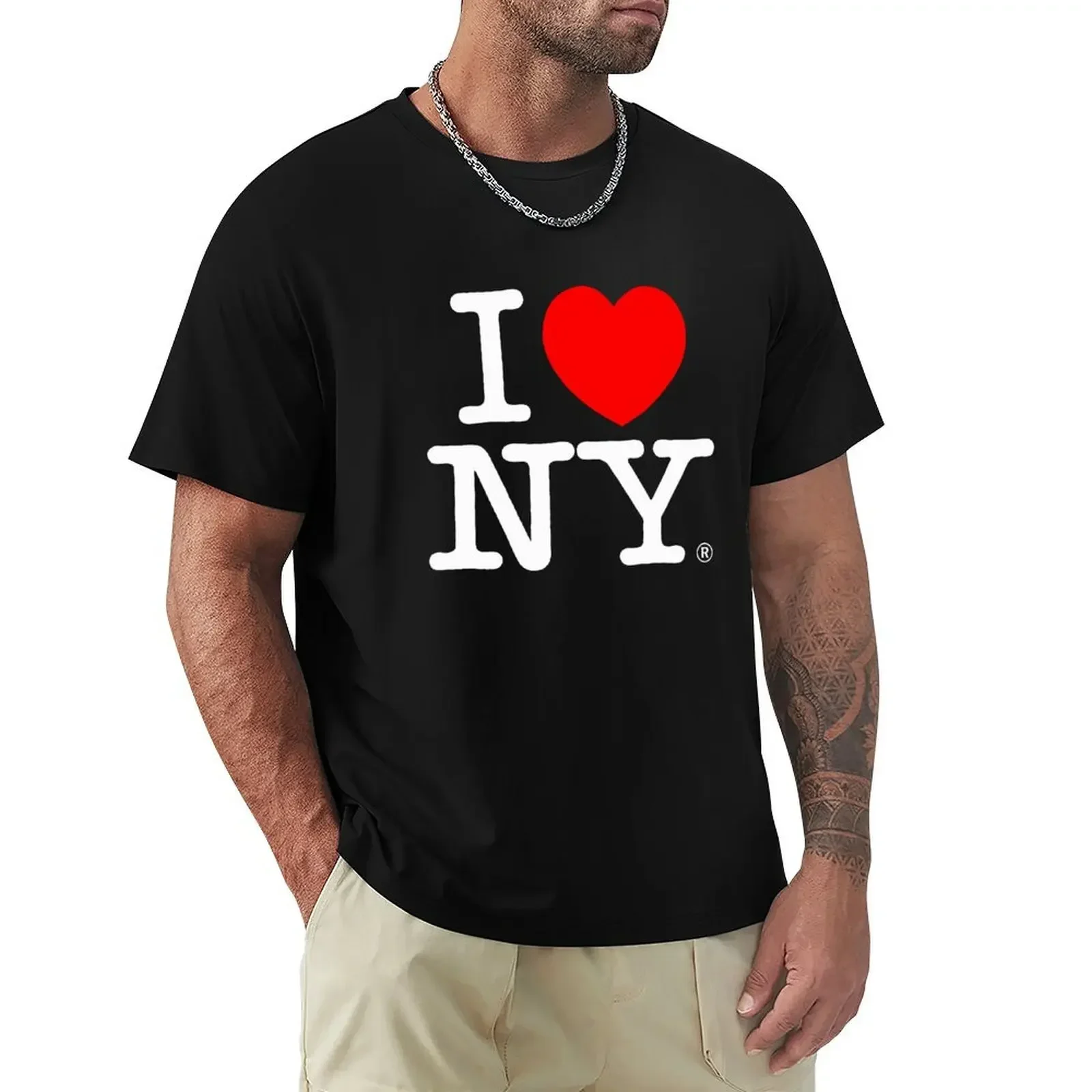 Harajuku Short Sleeve Tshirt 100% Cotton Graphics Tshirt Tops men clothing  harajuku  ILove New York Tourist I Heart Ny T Shirt