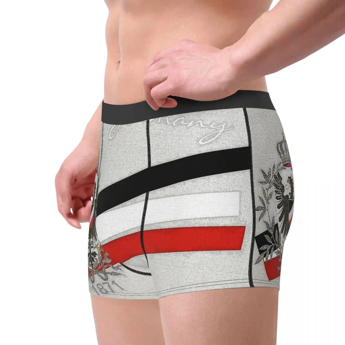 Sexy Boxer Shorts Panties Men's German Empire Eagle 1871 With Flag Underwear Germany Breathable Underpants for Homme Plus Size