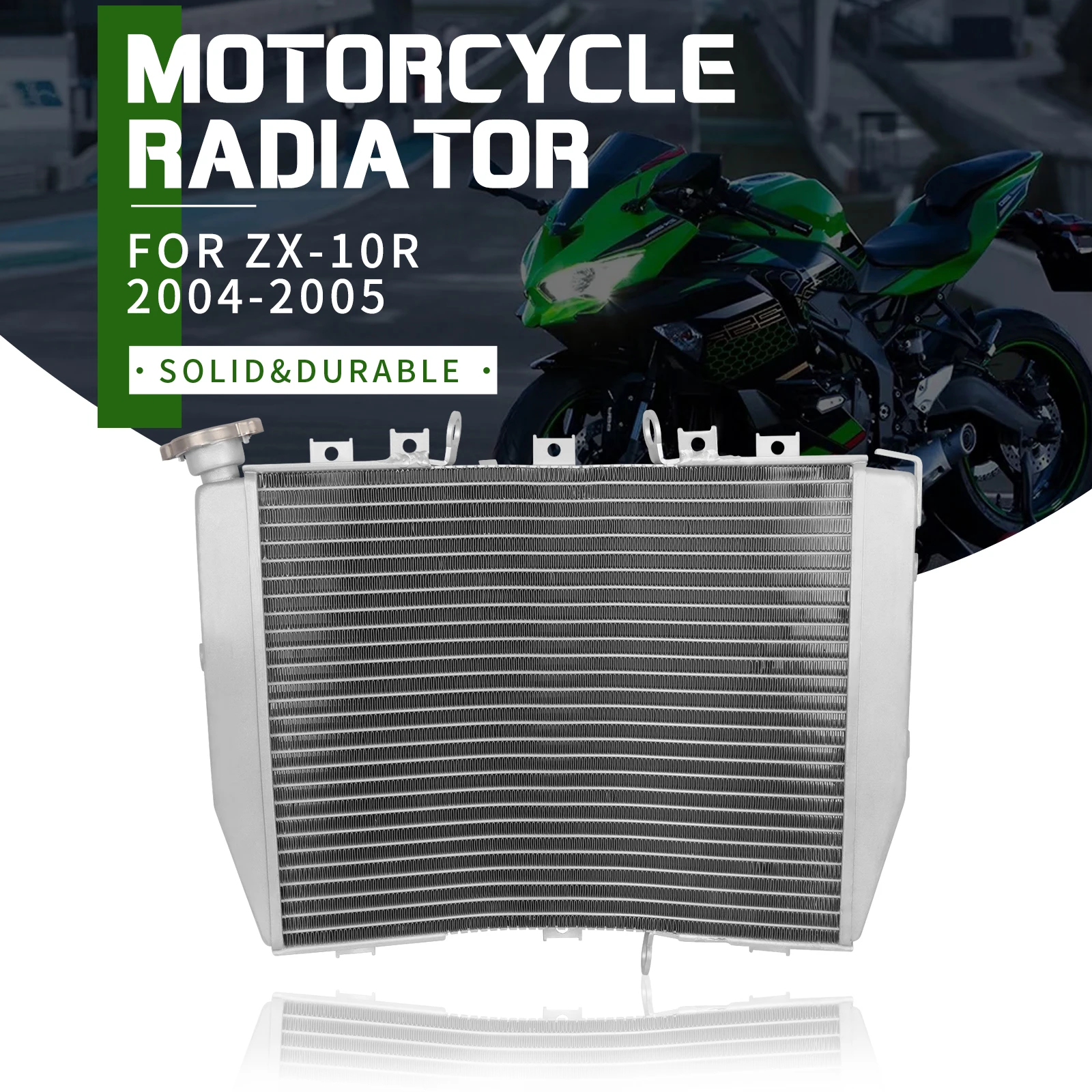 For Kawasaki Ninja ZX-10R ZX10R ZX 10R 2004 2005 04 05 Motorcycle Part Engine Radiator Aluminum Cooler Cooling Water Tank