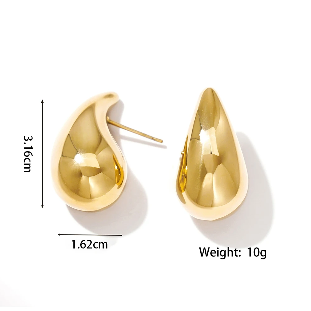 Stainless Steel Earrings Woman Fashion Simplicity Water Drop Eardrop 18k Gold-Plated Waterproof No Fading Earrings 2024 New